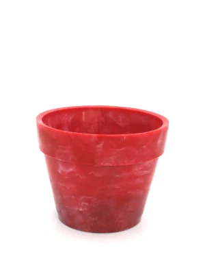 small red plastic flower pot R-HDPE