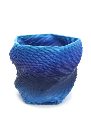 navy arctic blue plastic flower pot 3D printing