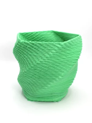 mint green recycled plastic 3d printed flower pot