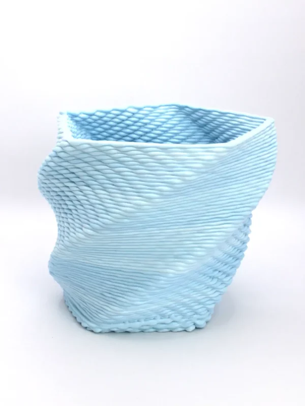 recycled plastic sky blue flower pot